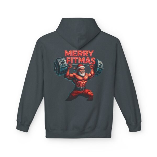 Hoodie – MERRY FITMAS Unisex Softstyle Fleece mit Barbell-Weihnachtsmann-Design