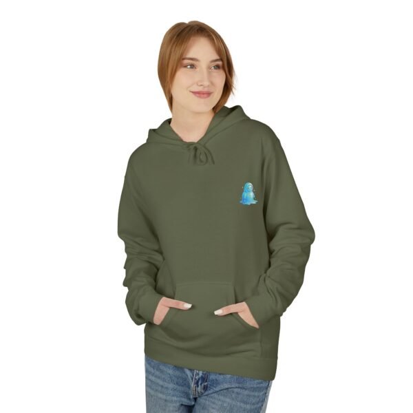 Aurora Schneemann Fleece-Hoodie – Schmelzendes Neon-Pastell-Design
