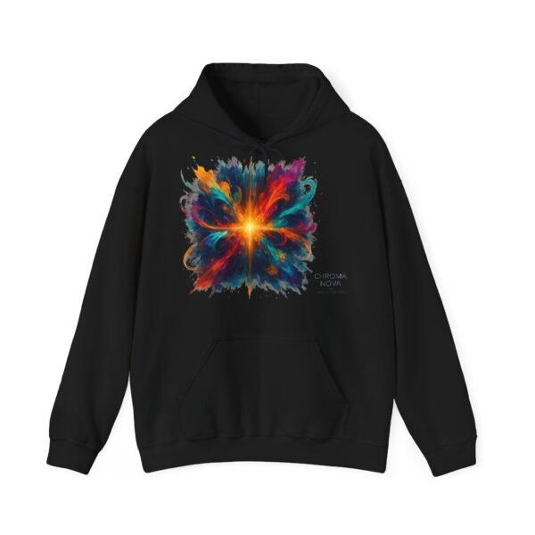 Abstract Color Explosion Hoodie - CHROMA NOVA Art in Motion Design