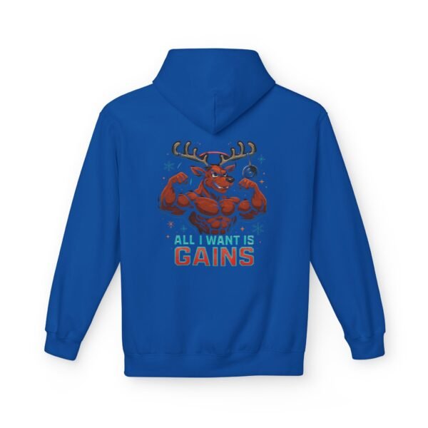 Fleece-Hoodie – Rentier-Bodybuilder-Design – ALL I WANT IS GAINS