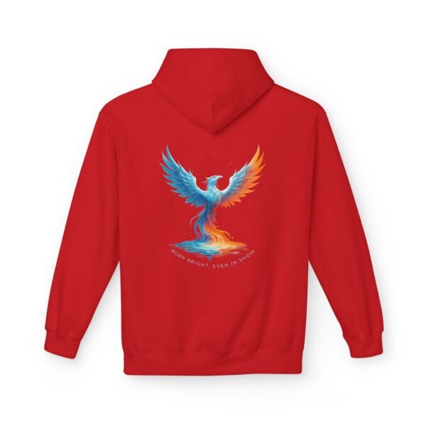 Fleece-Hoodie Weihnachten / Wiedergeburt Feuer Schnee Phönix Design