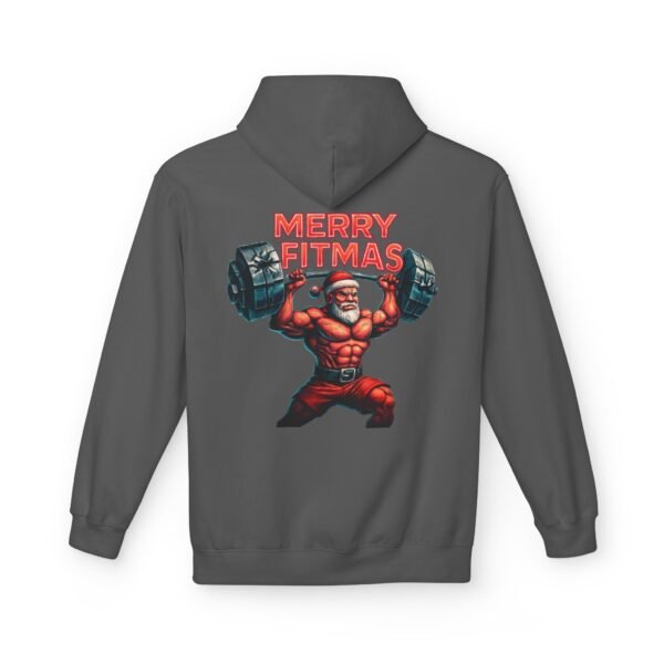Hoodie – MERRY FITMAS Unisex Softstyle Fleece mit Barbell-Weihnachtsmann-Design