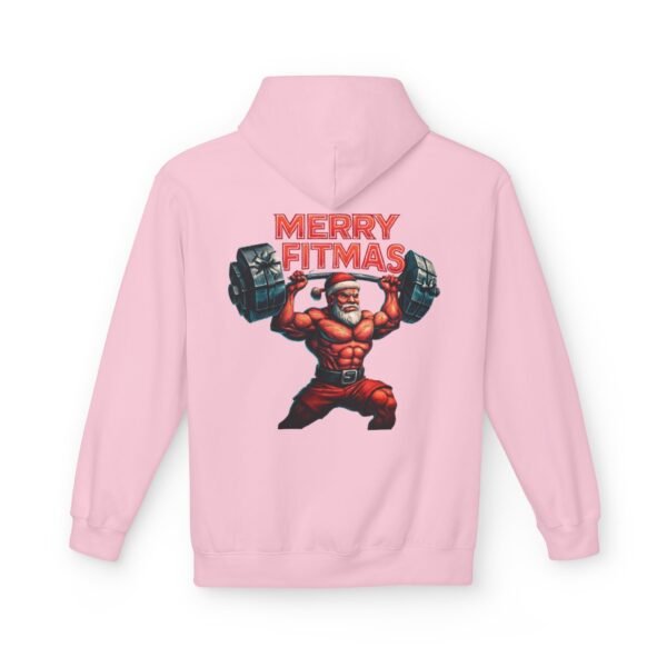 Hoodie – MERRY FITMAS Unisex Softstyle Fleece mit Barbell-Weihnachtsmann-Design