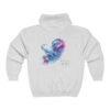 FLUID AURA – Unisex-Sweatshirt mit Kapuze und durchgehendem Reißverschluss aus Heavy Blend™-Material mit holografischem Farbenspiel und weichem Fleece