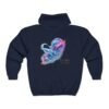 FLUID AURA – Unisex-Sweatshirt mit Kapuze und durchgehendem Reißverschluss aus Heavy Blend™-Material mit holografischem Farbenspiel und weichem Fleece
