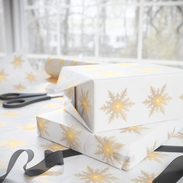 Elegantes Geschenkpapier mit Schneeflockenmotiven