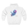 FLUID AURA – Unisex-Sweatshirt mit Kapuze und durchgehendem Reißverschluss aus Heavy Blend™-Material mit holografischem Farbenspiel und weichem Fleece