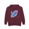 FLUID AURA – Unisex-Sweatshirt mit Kapuze und durchgehendem Reißverschluss aus Heavy Blend™-Material mit holografischem Farbenspiel und weichem Fleece