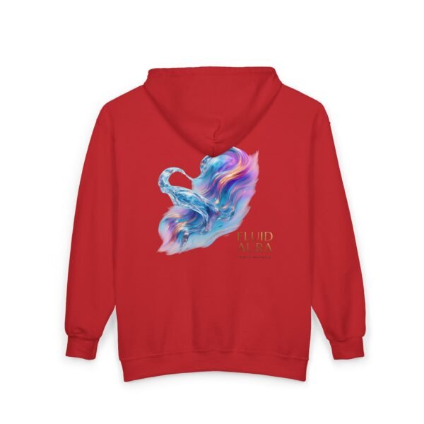FLUID AURA – Unisex-Sweatshirt mit Kapuze und durchgehendem Reißverschluss aus Heavy Blend™-Material mit holografischem Farbenspiel und weichem Fleece