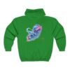 FLUID AURA – Unisex-Sweatshirt mit Kapuze und durchgehendem Reißverschluss aus Heavy Blend™-Material mit holografischem Farbenspiel und weichem Fleece
