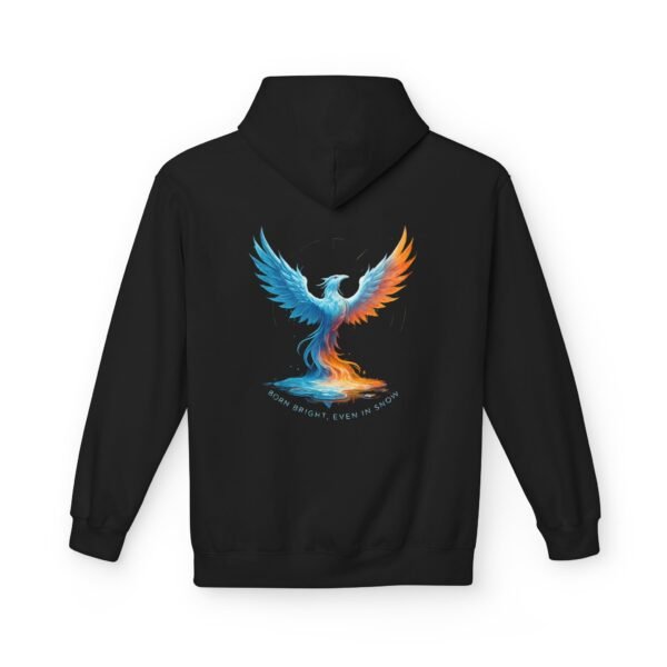 Fleece-Hoodie Weihnachten / Wiedergeburt Feuer Schnee Phönix Design