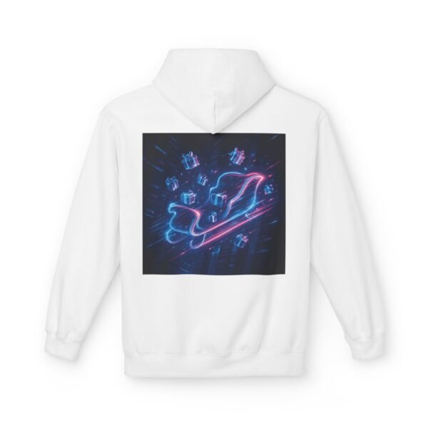 Fleece-Hoodie Cyber Sleigh Hyperdrive Futuristische Stadt Hologrammpakete