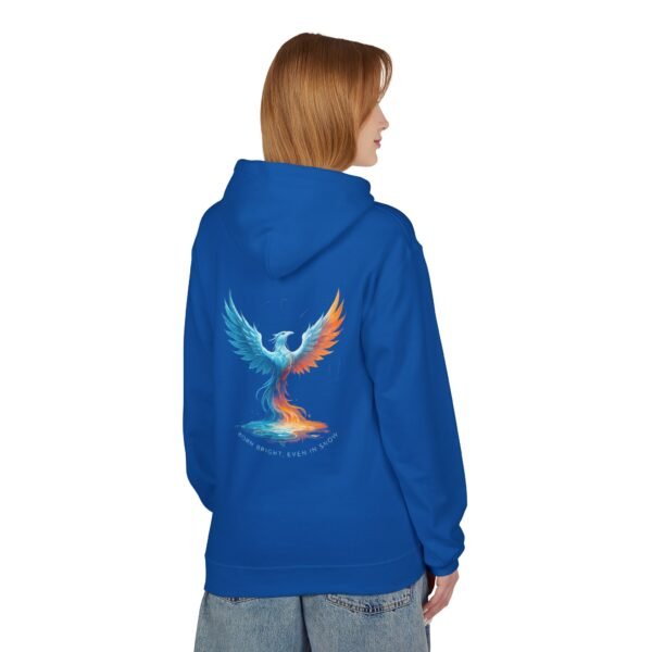 Fleece-Hoodie Weihnachten / Wiedergeburt Feuer Schnee Phönix Design