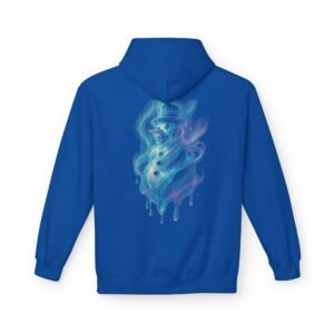 Aurora Schneemann Fleece-Hoodie – Schmelzendes Neon-Pastell-Design