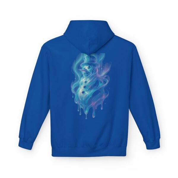 Aurora Schneemann Fleece-Hoodie – Schmelzendes Neon-Pastell-Design
