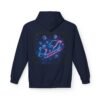 Fleece-Hoodie Cyber Sleigh Hyperdrive Futuristische Stadt Hologrammpakete