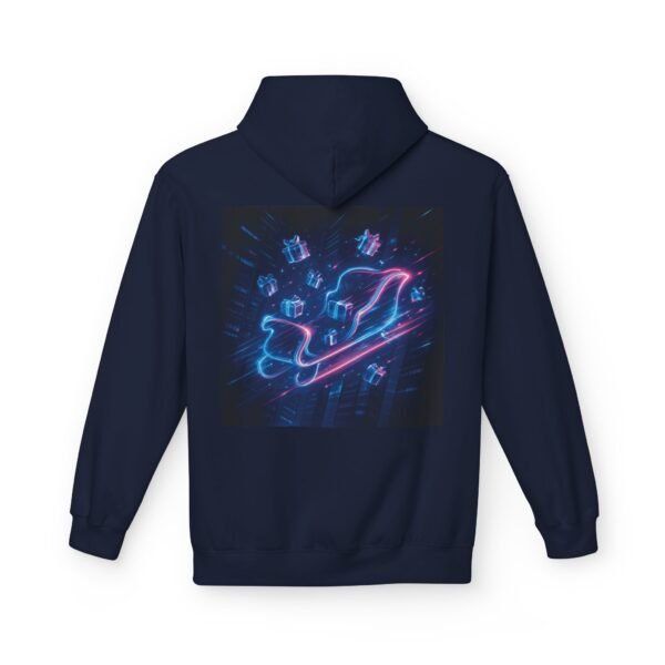 Fleece-Hoodie Cyber Sleigh Hyperdrive Futuristische Stadt Hologrammpakete