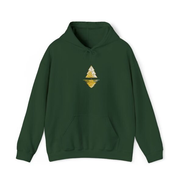 Goldener geometrischer Weihnachtsbaum-Hoodie – minimalistisches Golddesign