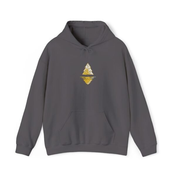 Goldener geometrischer Weihnachtsbaum-Hoodie – minimalistisches Golddesign