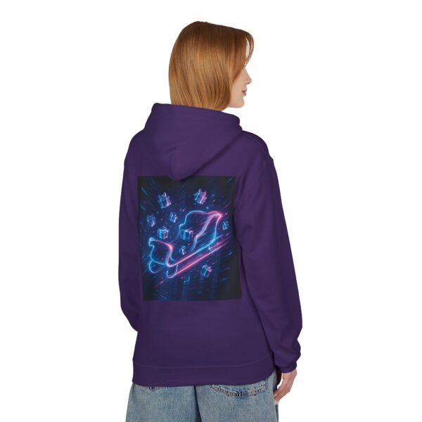 Fleece-Hoodie Cyber Sleigh Hyperdrive Futuristische Stadt Hologrammpakete