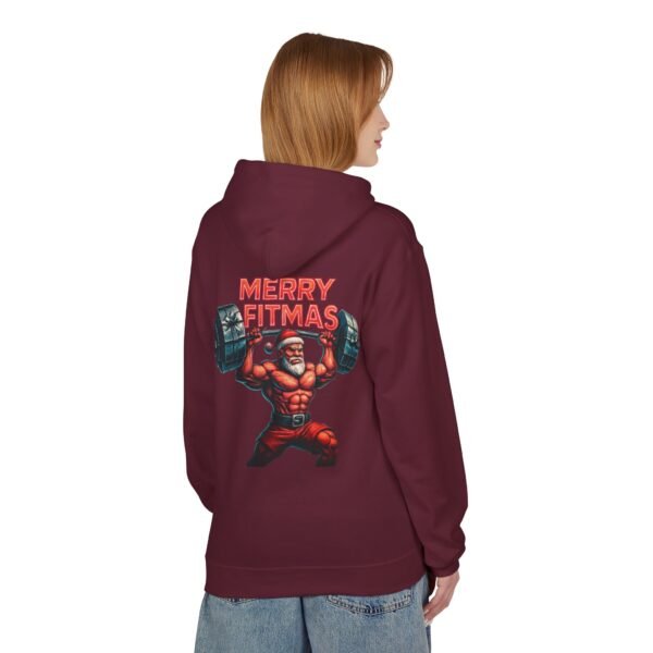 Hoodie – MERRY FITMAS Unisex Softstyle Fleece mit Barbell-Weihnachtsmann-Design