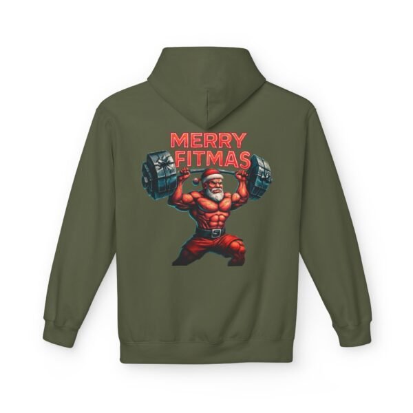 Hoodie – MERRY FITMAS Unisex Softstyle Fleece mit Barbell-Weihnachtsmann-Design