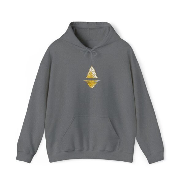 Goldener geometrischer Weihnachtsbaum-Hoodie – minimalistisches Golddesign