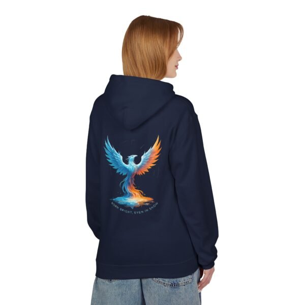 Fleece-Hoodie Weihnachten / Wiedergeburt Feuer Schnee Phönix Design