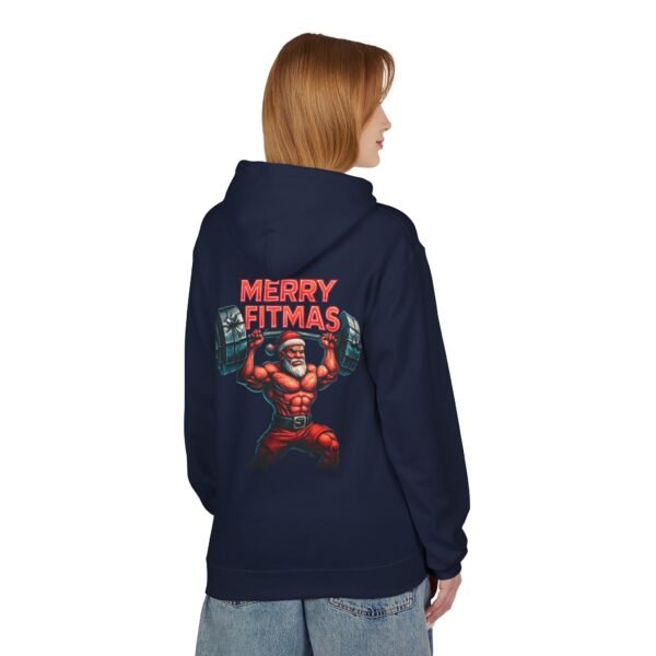 Hoodie – MERRY FITMAS Unisex Softstyle Fleece mit Barbell-Weihnachtsmann-Design