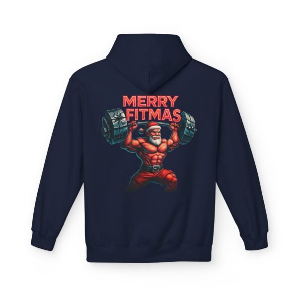 Hoodie – MERRY FITMAS Unisex Softstyle Fleece mit Barbell-Weihnachtsmann-Design