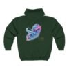 FLUID AURA – Unisex-Sweatshirt mit Kapuze und durchgehendem Reißverschluss aus Heavy Blend™-Material mit holografischem Farbenspiel und weichem Fleece
