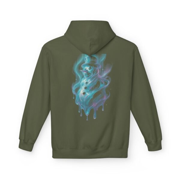 Aurora Schneemann Fleece-Hoodie – Schmelzendes Neon-Pastell-Design