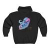 FLUID AURA – Unisex-Sweatshirt mit Kapuze und durchgehendem Reißverschluss aus Heavy Blend™-Material mit holografischem Farbenspiel und weichem Fleece