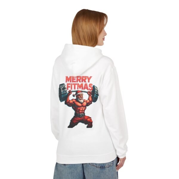 Hoodie – MERRY FITMAS Unisex Softstyle Fleece mit Barbell-Weihnachtsmann-Design