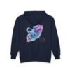 FLUID AURA – Unisex-Sweatshirt mit Kapuze und durchgehendem Reißverschluss aus Heavy Blend™-Material mit holografischem Farbenspiel und weichem Fleece