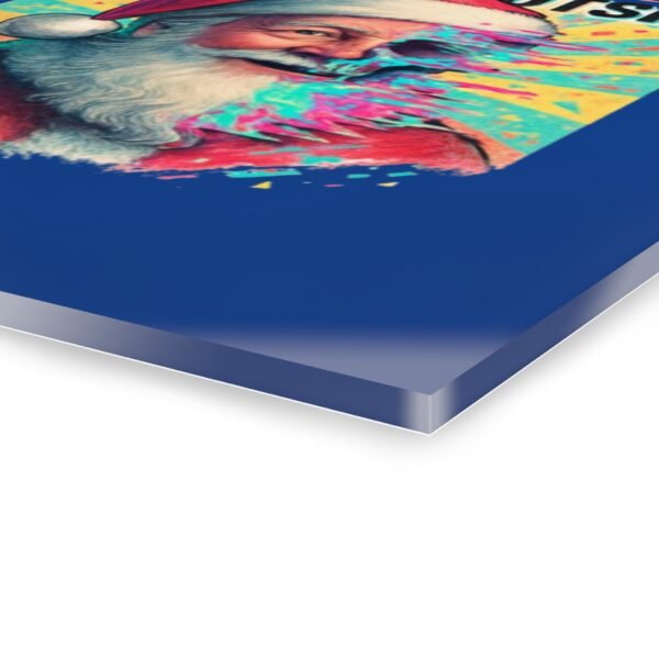 12599611240672412957_2048-3.jpeg Acryl-Druck mit French Cleat-Aufhängung – Schmelzender Weihnachtsmann und Neon-Glitch-Effekt - "Dead Inside, Festive Outside" (Der ehrliche Feiertagsmodus)