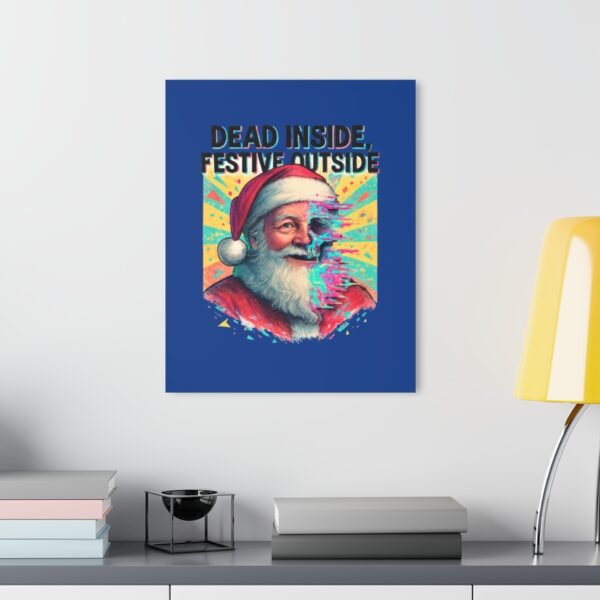 14834476976434502716_2048-4.jpeg Acryl-Druck mit French Cleat-Aufhängung – Schmelzender Weihnachtsmann und Neon-Glitch-Effekt - "Dead Inside, Festive Outside" (Der ehrliche Feiertagsmodus)