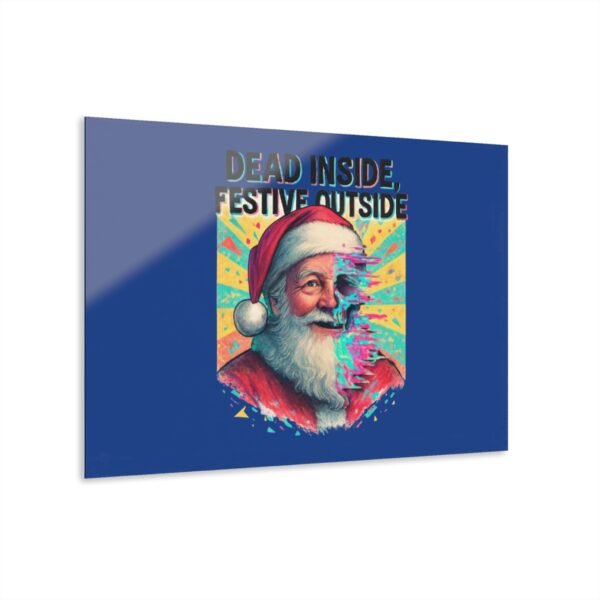 16597687025974788555_2048-3.jpeg Acryl-Druck mit French Cleat-Aufhängung – Schmelzender Weihnachtsmann und Neon-Glitch-Effekt - "Dead Inside, Festive Outside" (Der ehrliche Feiertagsmodus)