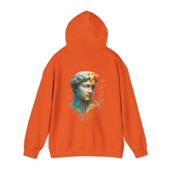 Melting Logic Hoodie Sweatshirt – Surreale Marmorstatue Kopf Neonfarbe Chaos Kunst