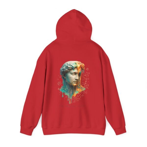 Melting Logic Hoodie Sweatshirt – Surreale Marmorstatue Kopf Neonfarbe Chaos Kunst