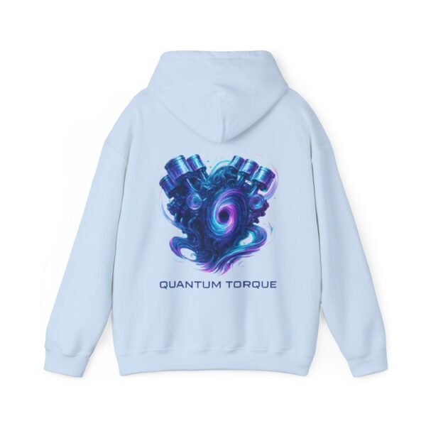 18301024421340250119_2048.jpeg Quantum Torque Hoodie – Surreale digitale Kunst eines biomechanischen V8-Motorkerns, der sich in ein Portal aus Licht und Energie verwandelt