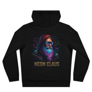 559341442806292755_2048.jpeg Neon Claus Hoodie – Cyberpunk-Weihnachtsmann-Sweatshirt