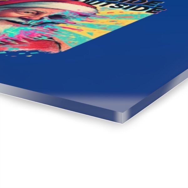 7666829048326568130_2048-3.jpeg Acryl-Druck mit French Cleat-Aufhängung – Schmelzender Weihnachtsmann und Neon-Glitch-Effekt - "Dead Inside, Festive Outside" (Der ehrliche Feiertagsmodus)