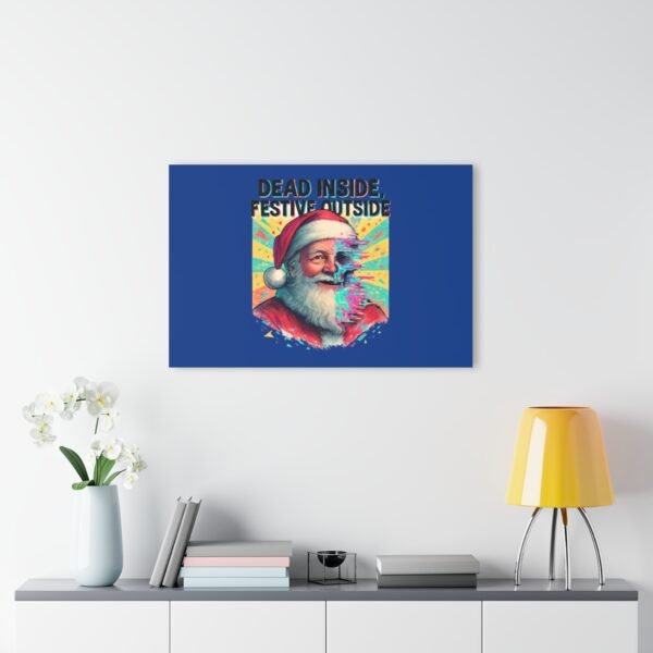 8292689415398331965_2048-3.jpeg Acryl-Druck mit French Cleat-Aufhängung – Schmelzender Weihnachtsmann und Neon-Glitch-Effekt - "Dead Inside, Festive Outside" (Der ehrliche Feiertagsmodus)