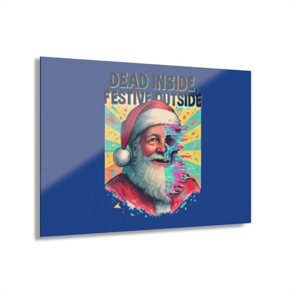8535028595228210240_2048-3.jpeg Acryl-Druck mit French Cleat-Aufhängung – Schmelzender Weihnachtsmann und Neon-Glitch-Effekt - "Dead Inside, Festive Outside" (Der ehrliche Feiertagsmodus)