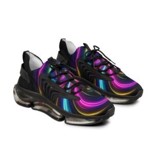 8876318203772873790_2048.jpeg Lebendiger Herren-Mesh-Sneaker „Pulse of Light“ mit abstraktem Weihnachtsdesign
