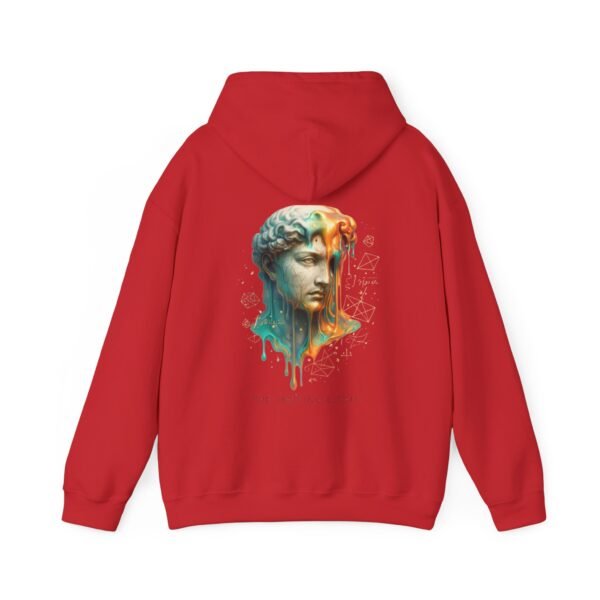 Melting Logic Hoodie Sweatshirt – Surreale Marmorstatue Kopf Neonfarbe Chaos Kunst