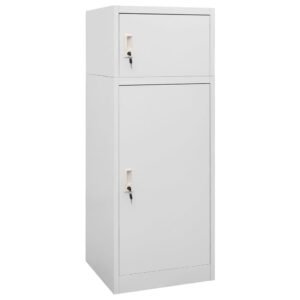 totokkie.de Sattelschrank – Hellgrau – 53 × 53 × 140 cm
