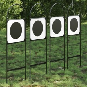 totokkie.de Dressurplatz‑Markierungen – 4 Stück – Schwarz/Weiß